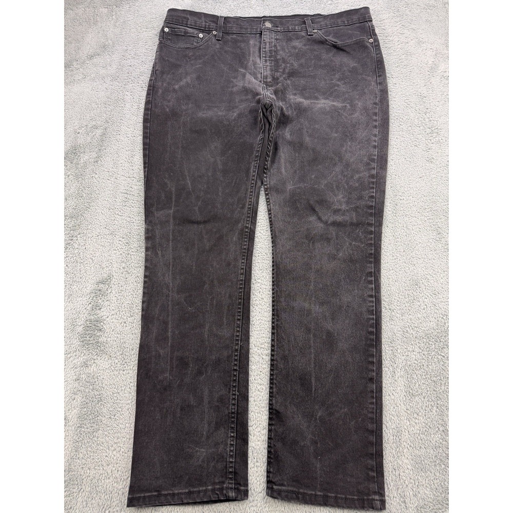 Levis 511 Jeans Men 42x32 Black Slim Fit Stretch Distressed Denim